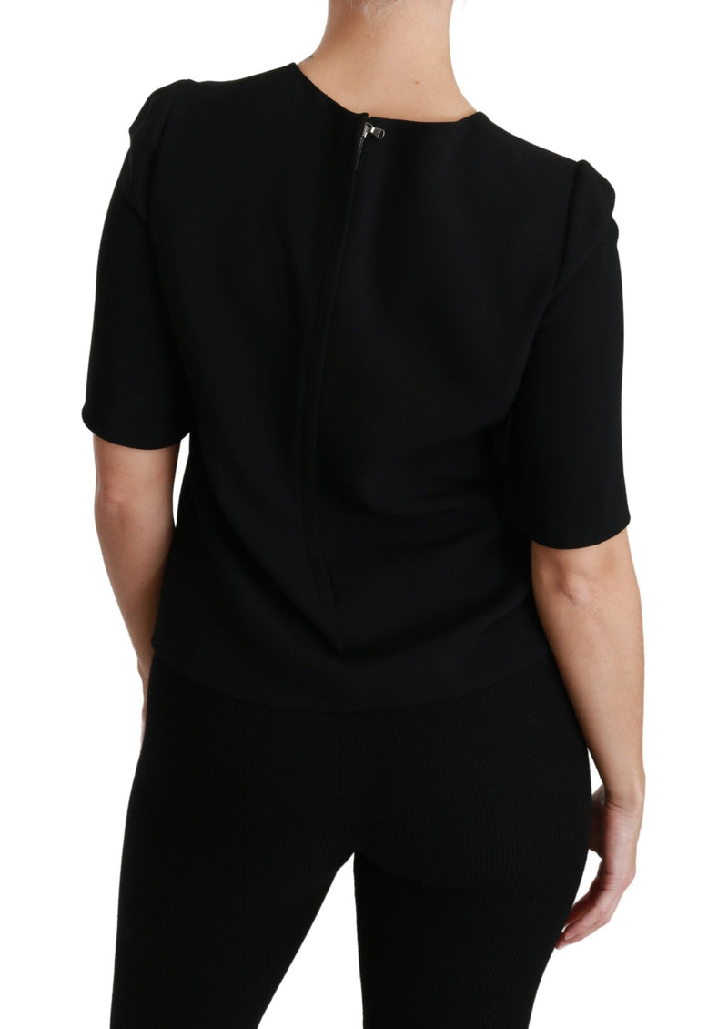 Elegant Black Stretch Blouse Top Dolce & Gabbana