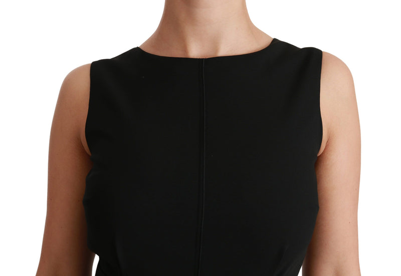 Elegant Knee-Length Sheath Dress in Black Dolce & Gabbana