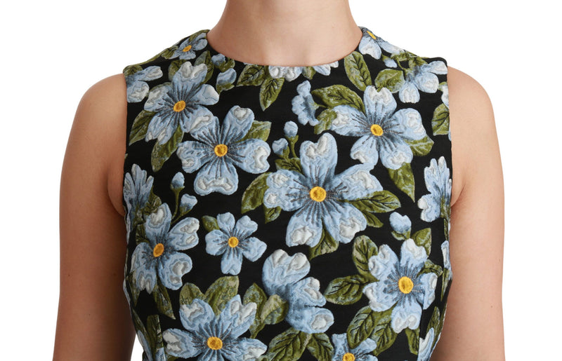 Elegant Floral Mini Shift Dress Dolce & Gabbana