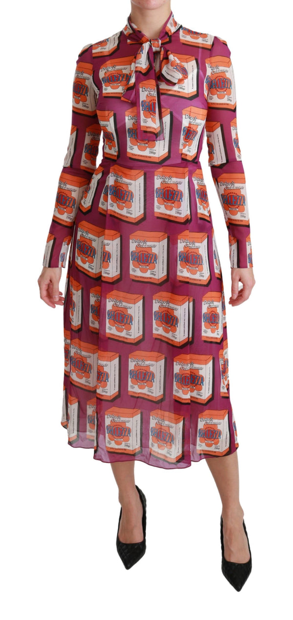 Elegant Bellezza Print Silk Maxi Dress Dolce & Gabbana
