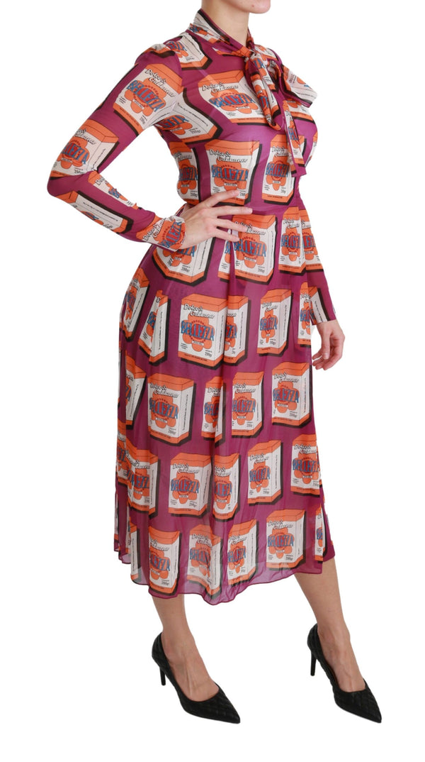 Elegant Bellezza Print Silk Maxi Dress Dolce & Gabbana