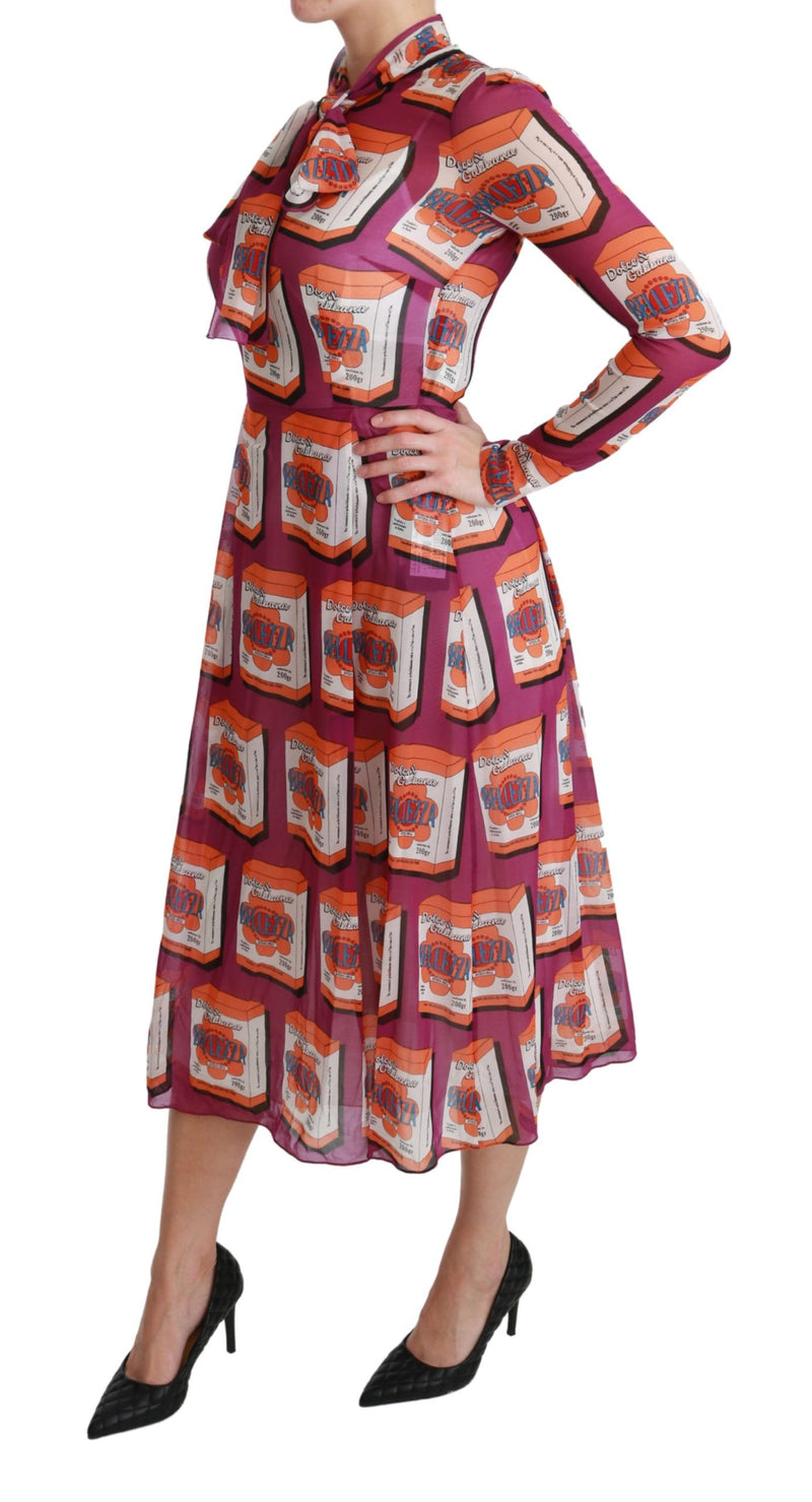 Elegant Bellezza Print Silk Maxi Dress Dolce & Gabbana