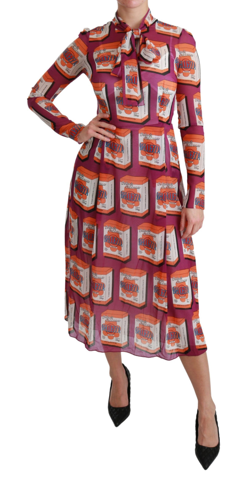 Elegant Bellezza Print Silk Maxi Dress Dolce & Gabbana