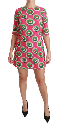 Pink Sicily Cupcake Shift Mini Dress Dolce & Gabbana