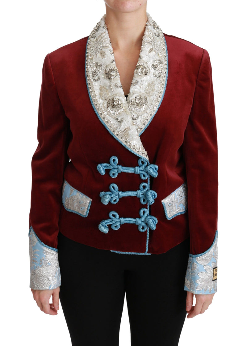 Opulent Red Baroque Detail Blazer Dolce & Gabbana