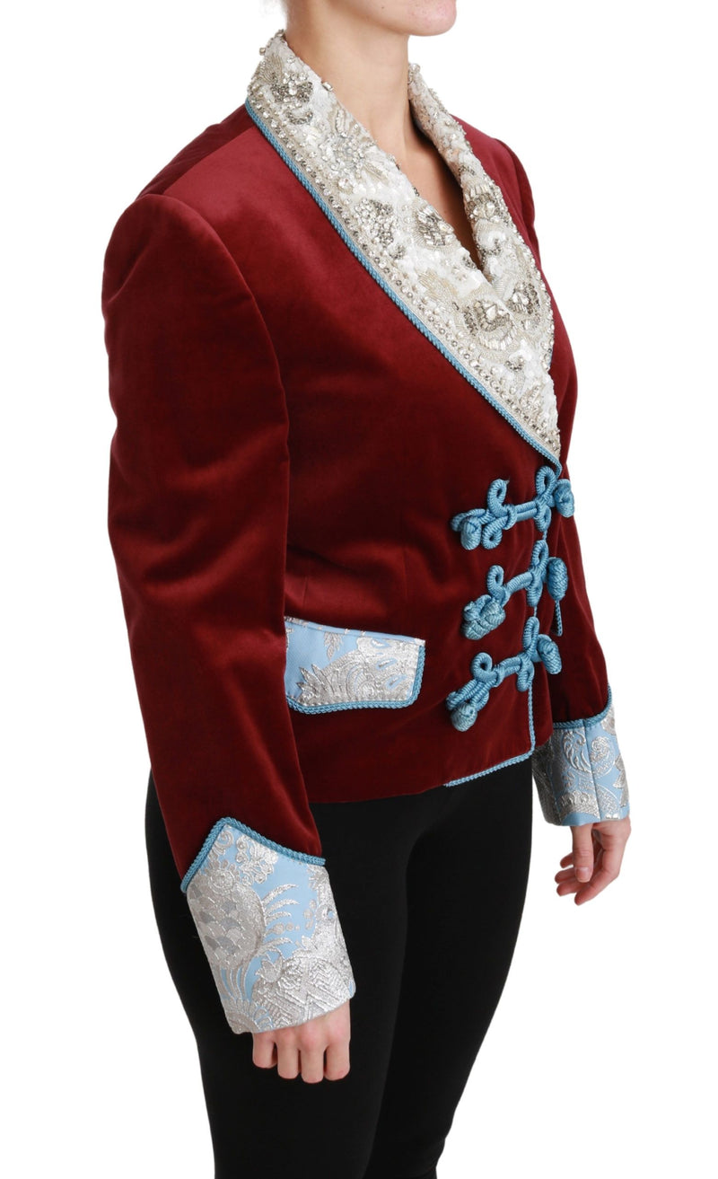 Opulent Red Baroque Detail Blazer Dolce & Gabbana