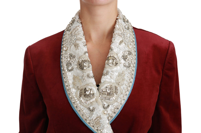 Opulent Red Baroque Detail Blazer Dolce & Gabbana