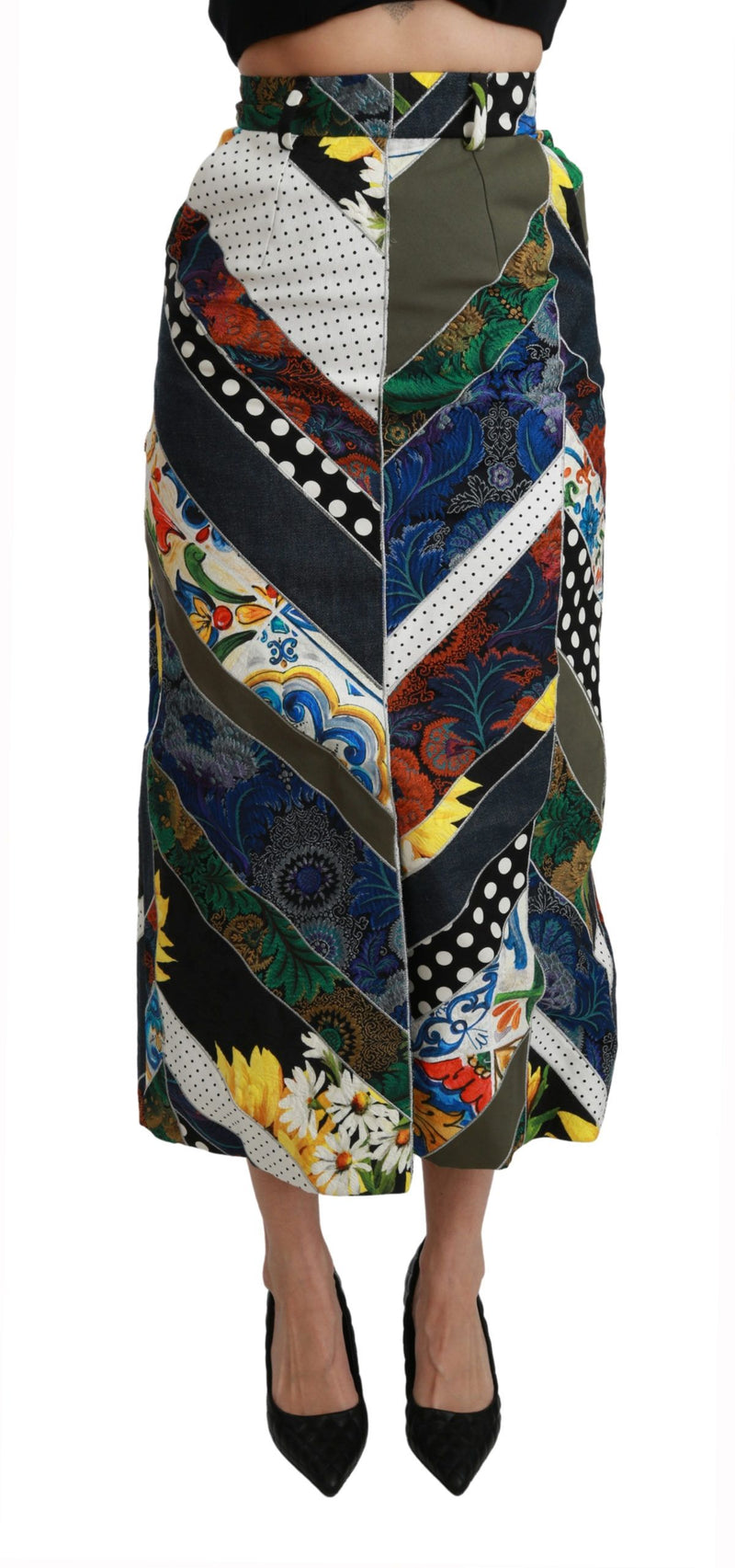 Elegant Geometric Print High-Waist Skirt Dolce & Gabbana