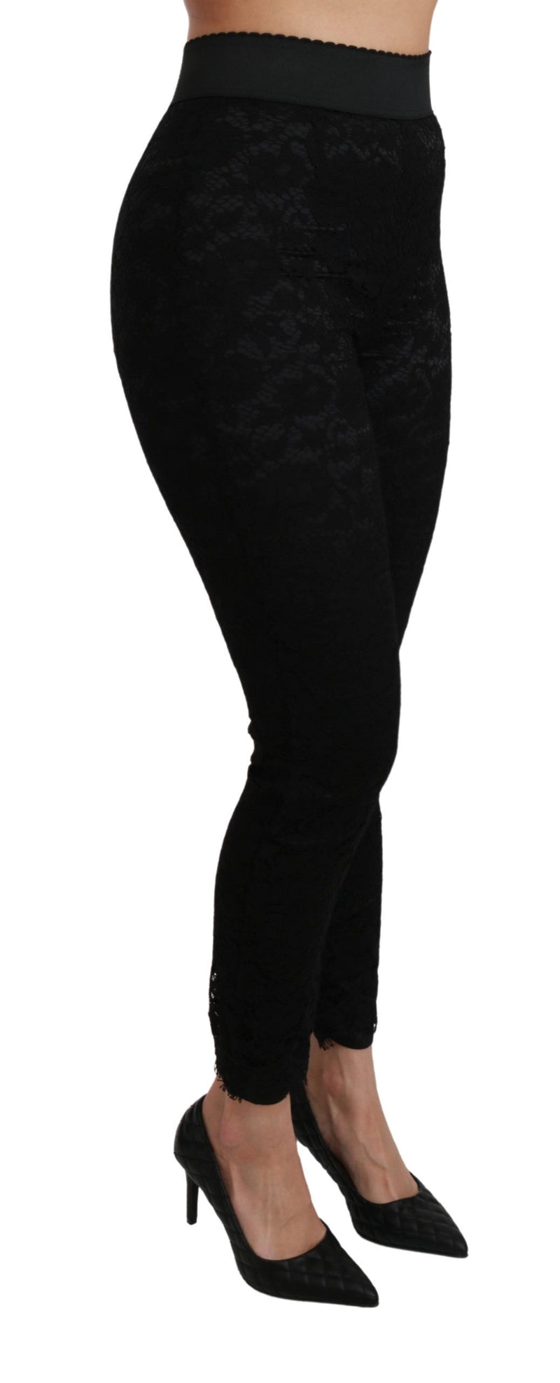 Elegant High Waist Lace Pants Dolce & Gabbana