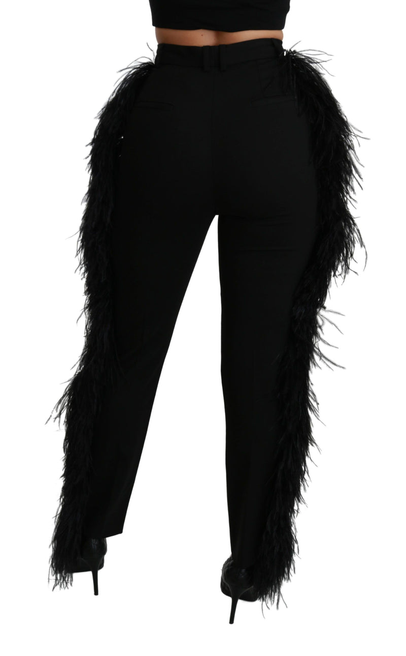 Elegant High Waist Wool Blend Pants Dolce & Gabbana