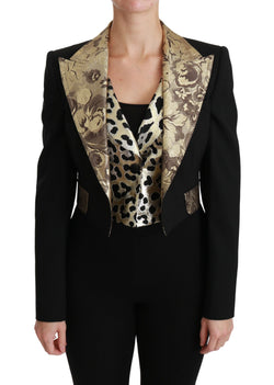 Opulent Black Gold Floral Jacket and Vest Ensemble Dolce & Gabbana