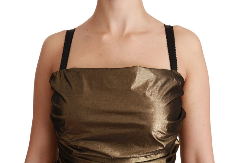 Bronze Bodycon Sheath Mini Dress Dolce & Gabbana