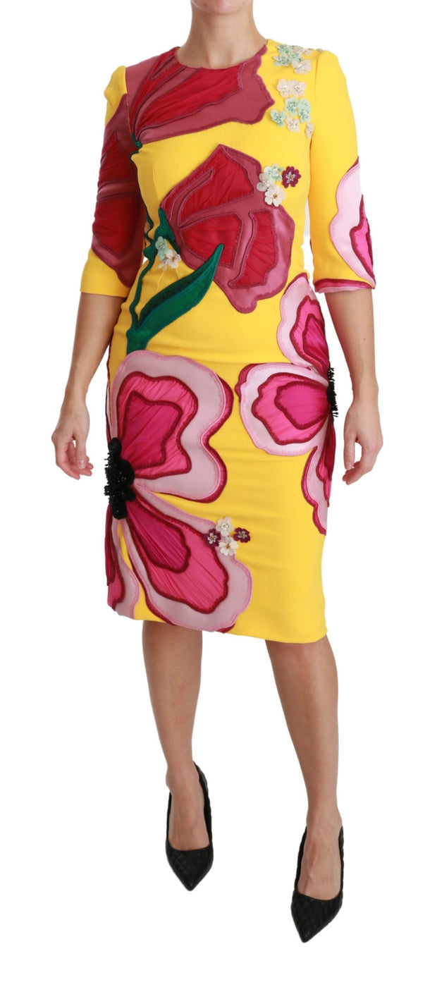 Sunshine Bloom Sheath Knee-Length Dress Dolce & Gabbana