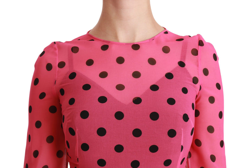 Elegant Polka Dot A-Line Knee Length Dress Dolce & Gabbana