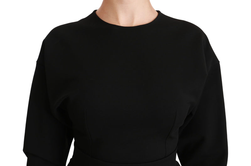 Elegant Black Bodycon Sheath Midi Dress Dolce & Gabbana