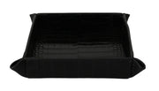 Elegant Black Exotic Skin Entry Tray Dolce & Gabbana