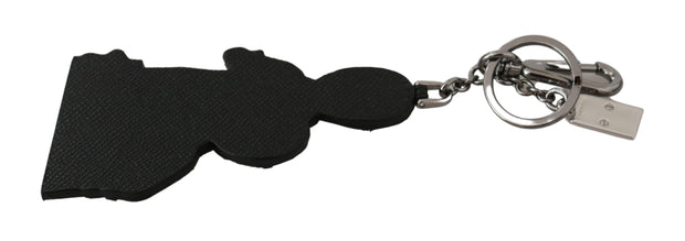 Elegant Tricolor Leather Keychain Dolce & Gabbana