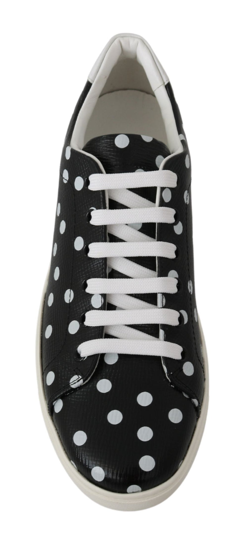 Black Polka Dotted Leather Sneakers Dolce & Gabbana