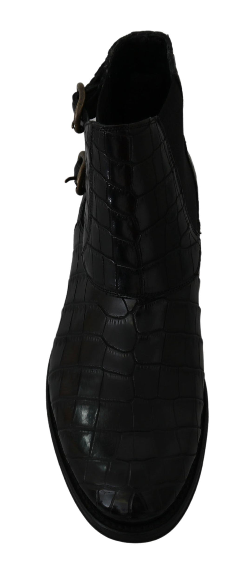 Elegant Derby Brogue Boots in Exotic Leather Dolce & Gabbana