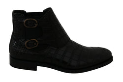 Elegant Derby Brogue Boots in Exotic Leather Dolce & Gabbana