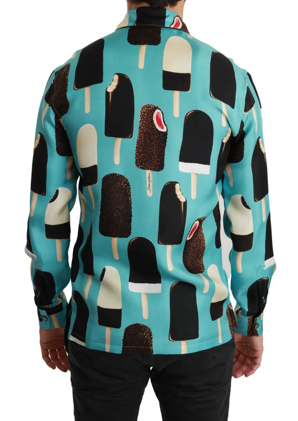 Exclusive Silk Blend Ice-Cream Print Shirt Dolce & Gabbana