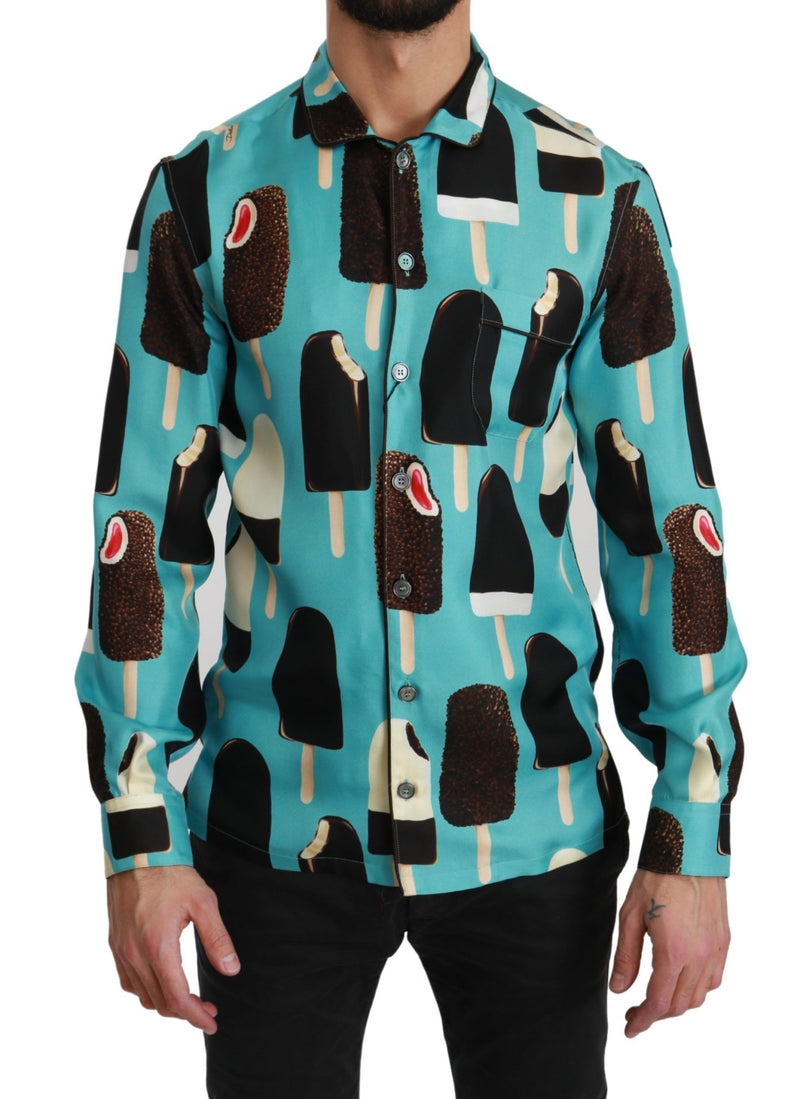 Exclusive Silk Blend Ice-Cream Print Shirt Dolce & Gabbana