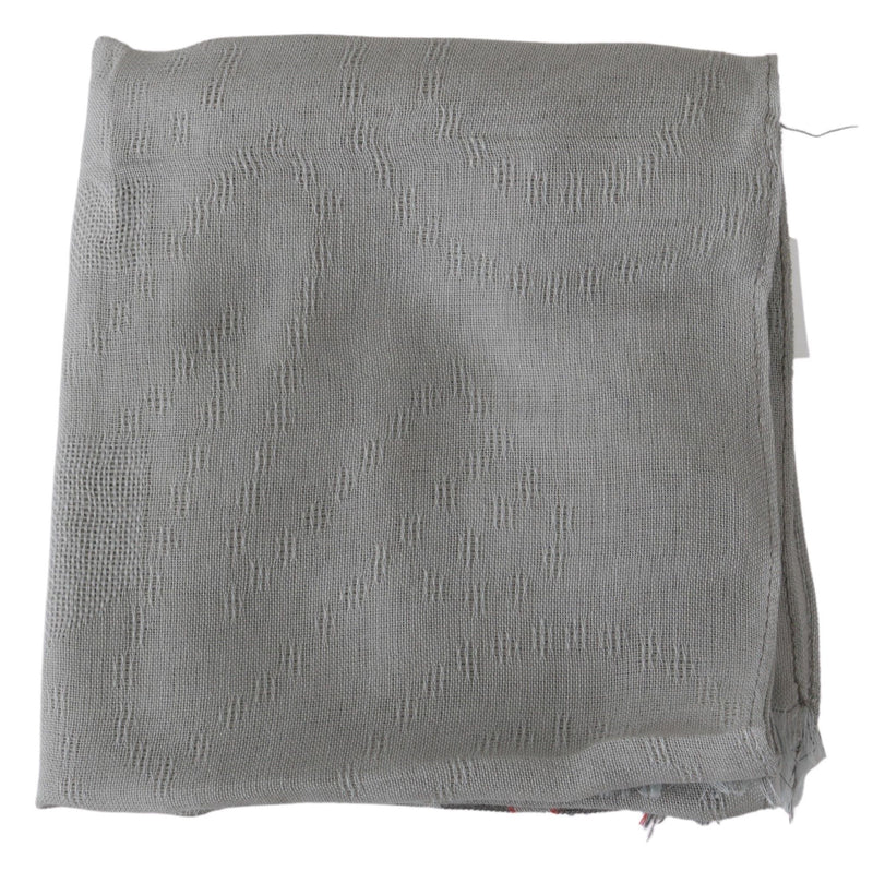 Elegant Gray Cotton Men's Scarf Costume National