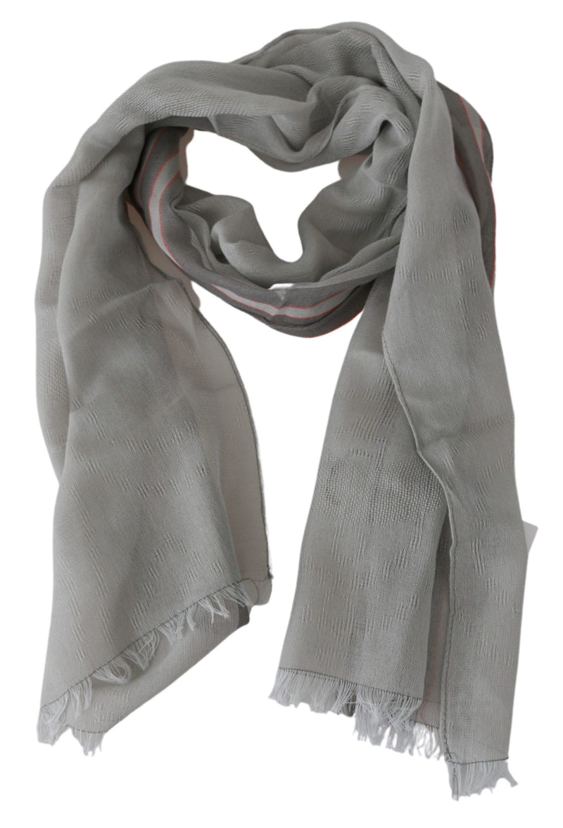 Elegant Gray Cotton Men's Scarf Costume National