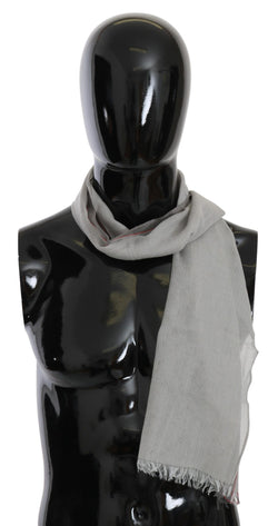 Elegant Gray Cotton Men's Scarf Costume National