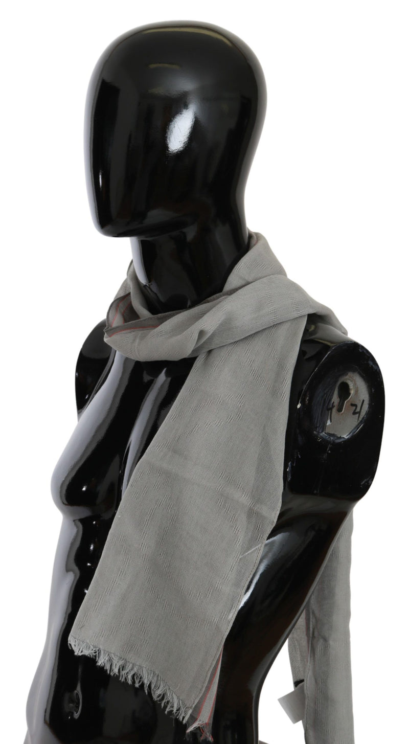 Elegant Gray Cotton Men's Scarf Costume National