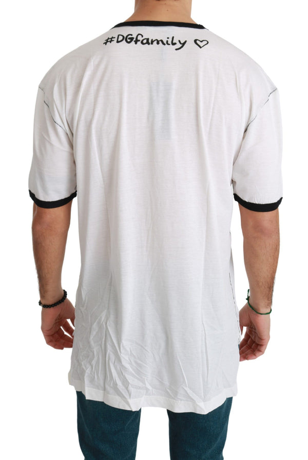 Elegant White Silk-Blend Men's T-Shirt Dolce & Gabbana