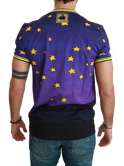 Purple Cotton Round Neck T-Shirt with Pig Motif Dolce & Gabbana