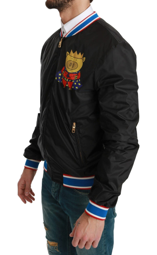 Elegant Multicolor Motive Bomber Jacket Dolce & Gabbana