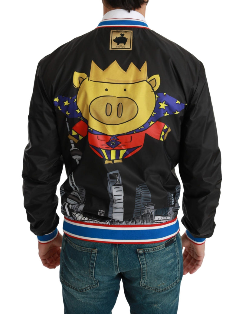 Elegant Multicolor Motive Bomber Jacket Dolce & Gabbana