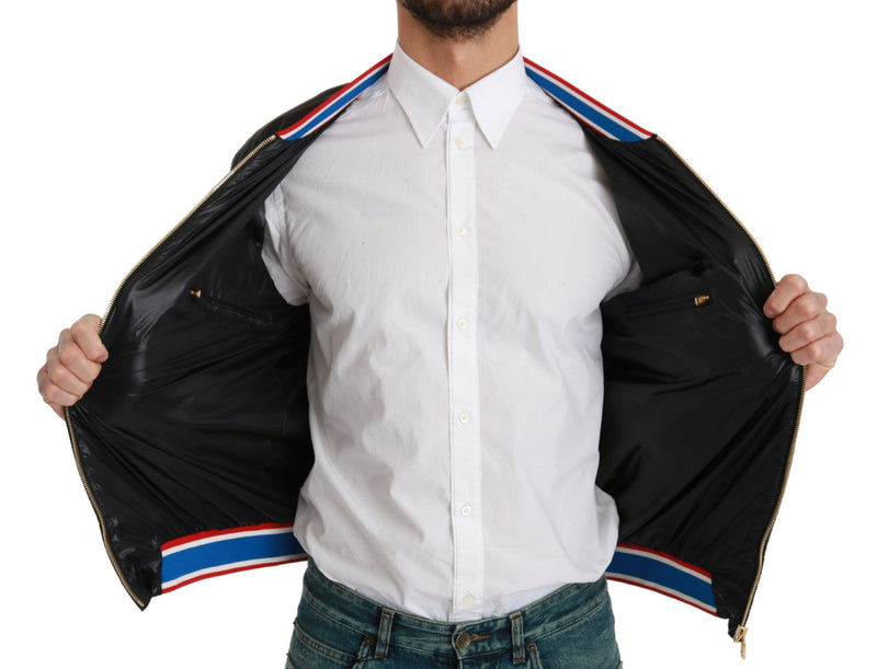 Elegant Multicolor Motive Bomber Jacket Dolce & Gabbana