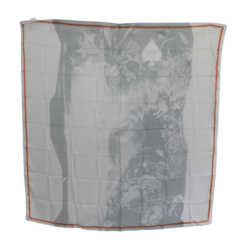 Elegant Floral Printed Silk Scarf Costume National