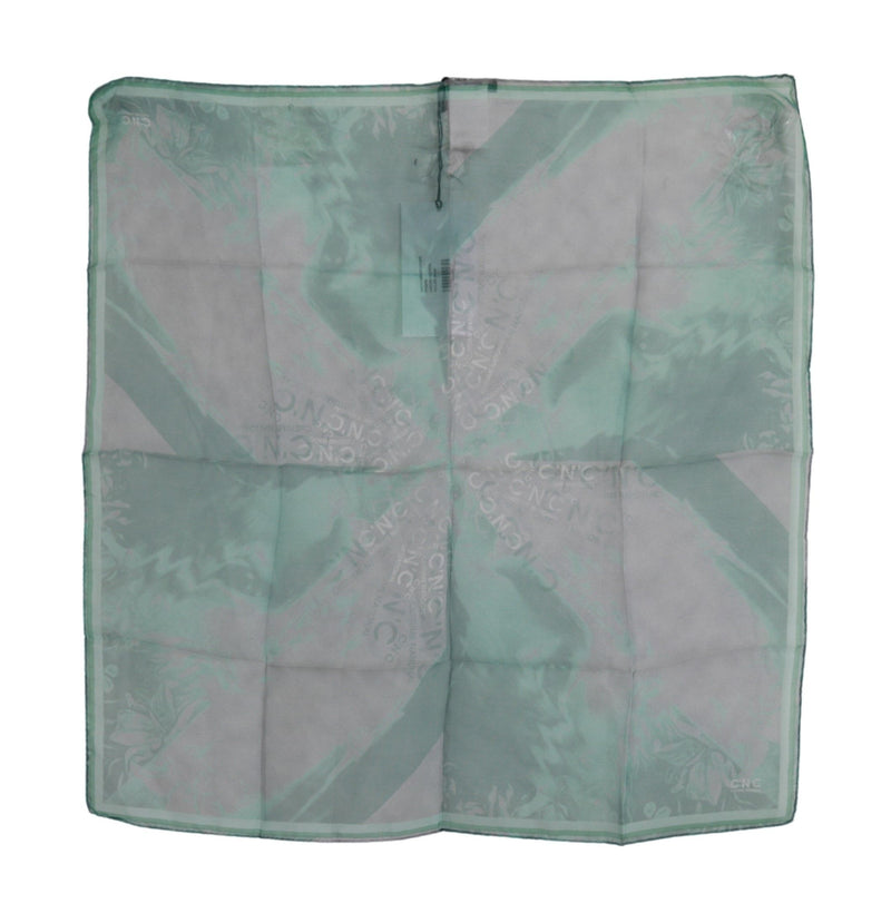 Elegant Silk Green Printed Scarf Costume National