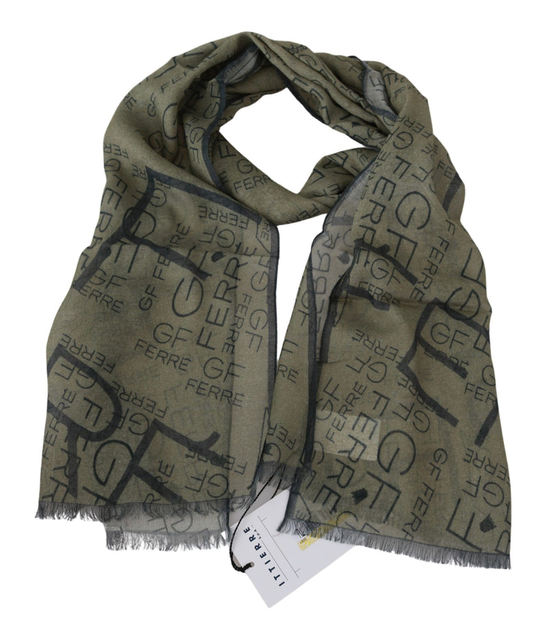 Elegant Patterned Wool-Blend Scarf GF Ferre