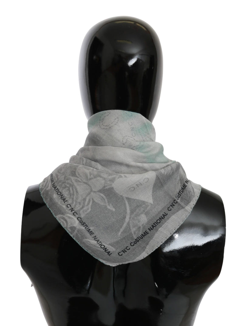 Elegant Gray Silk Scarf for Women Costume National