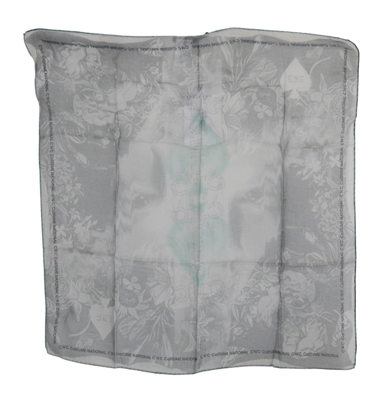 Elegant Gray Silk Scarf for Women Costume National