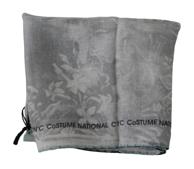 Elegant Gray Silk Scarf for Women Costume National