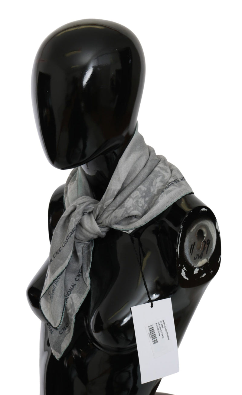 Elegant Gray Silk Scarf for Women Costume National