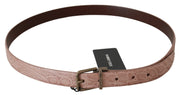 Elegant Exotic Skin Brushed Gold Buckle Belt Dolce & Gabbana