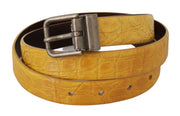 Exotic Yellow Animal Pattern Leather Belt Dolce & Gabbana