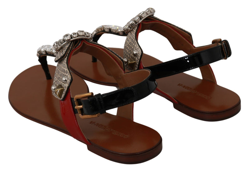 Elegant Strappy Sandals with Exotic Charm Dolce & Gabbana