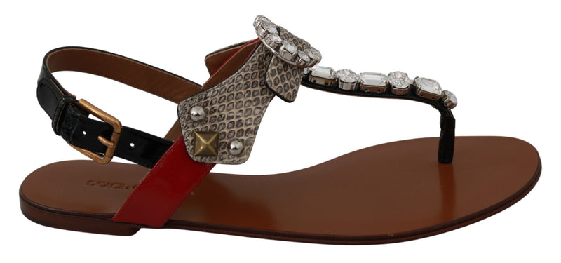 Elegant Strappy Sandals with Exotic Charm Dolce & Gabbana
