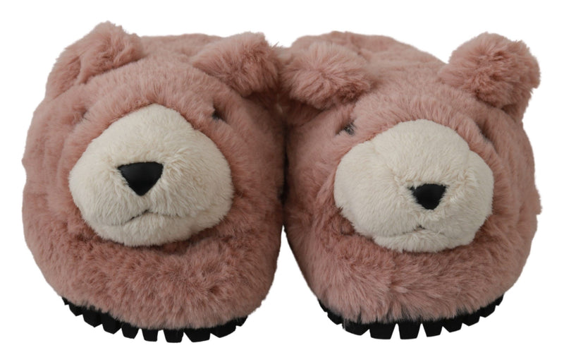 Chic Pink Bear House Slippers by D&G Dolce & Gabbana