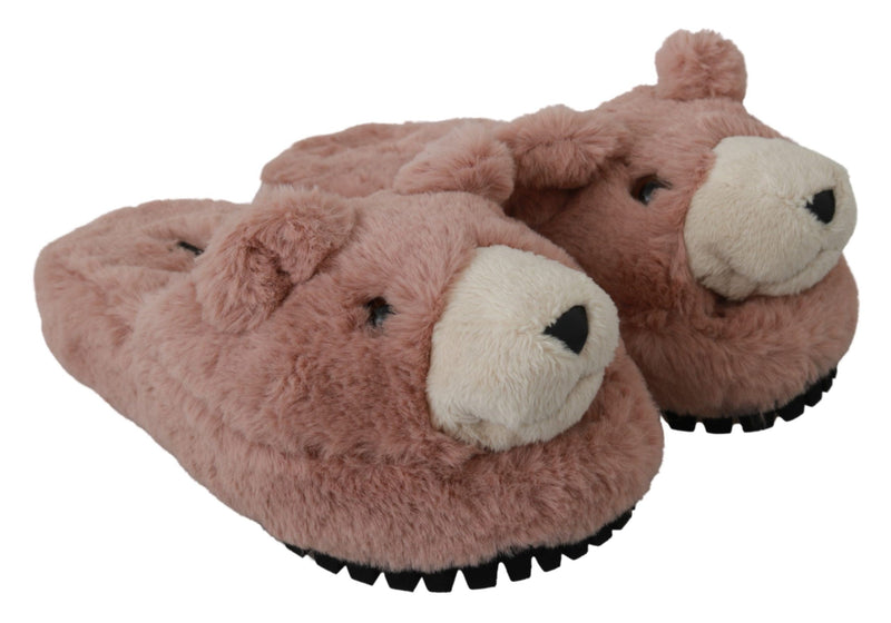 Chic Pink Bear House Slippers by D&G Dolce & Gabbana