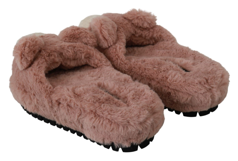 Chic Pink Bear House Slippers by D&G Dolce & Gabbana