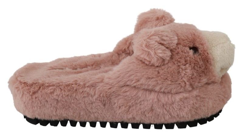 Chic Pink Bear House Slippers by D&G Dolce & Gabbana